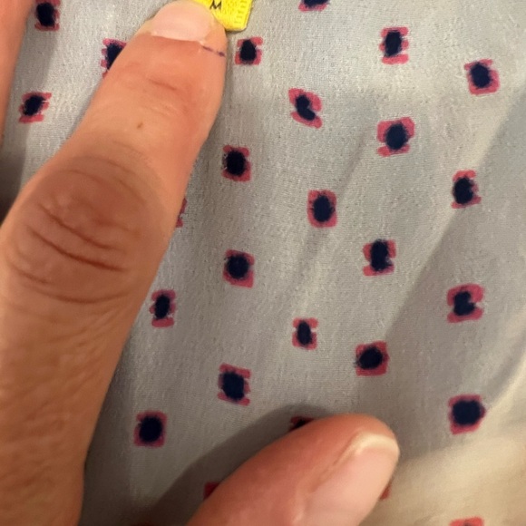 Anthropologie Little Yellow Button striped T-shirt with sheer dot design med. - Picture 3 of 7